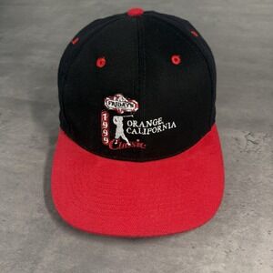 Vintage 90s TGI Fridays Golf Tournament Hat‎ Black Red Restaurant Logo Promo Cap